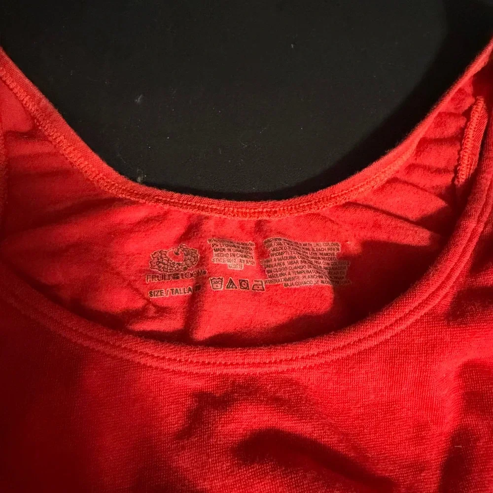 Fruit of the Loom Sports Bra Girls Size 28‎ Red Cotton Blend Racerback Pull-On
